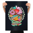 Unicorn Anatomy Sweet Inside - Prints Posters RIPT Apparel 18x24 / Black