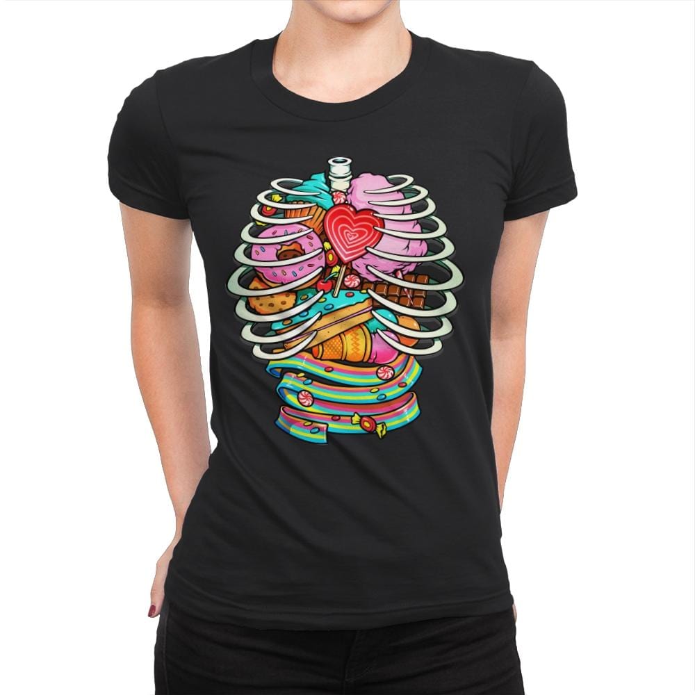 Unicorn Anatomy Sweet Inside - Womens Premium T-Shirts RIPT Apparel Small / Black