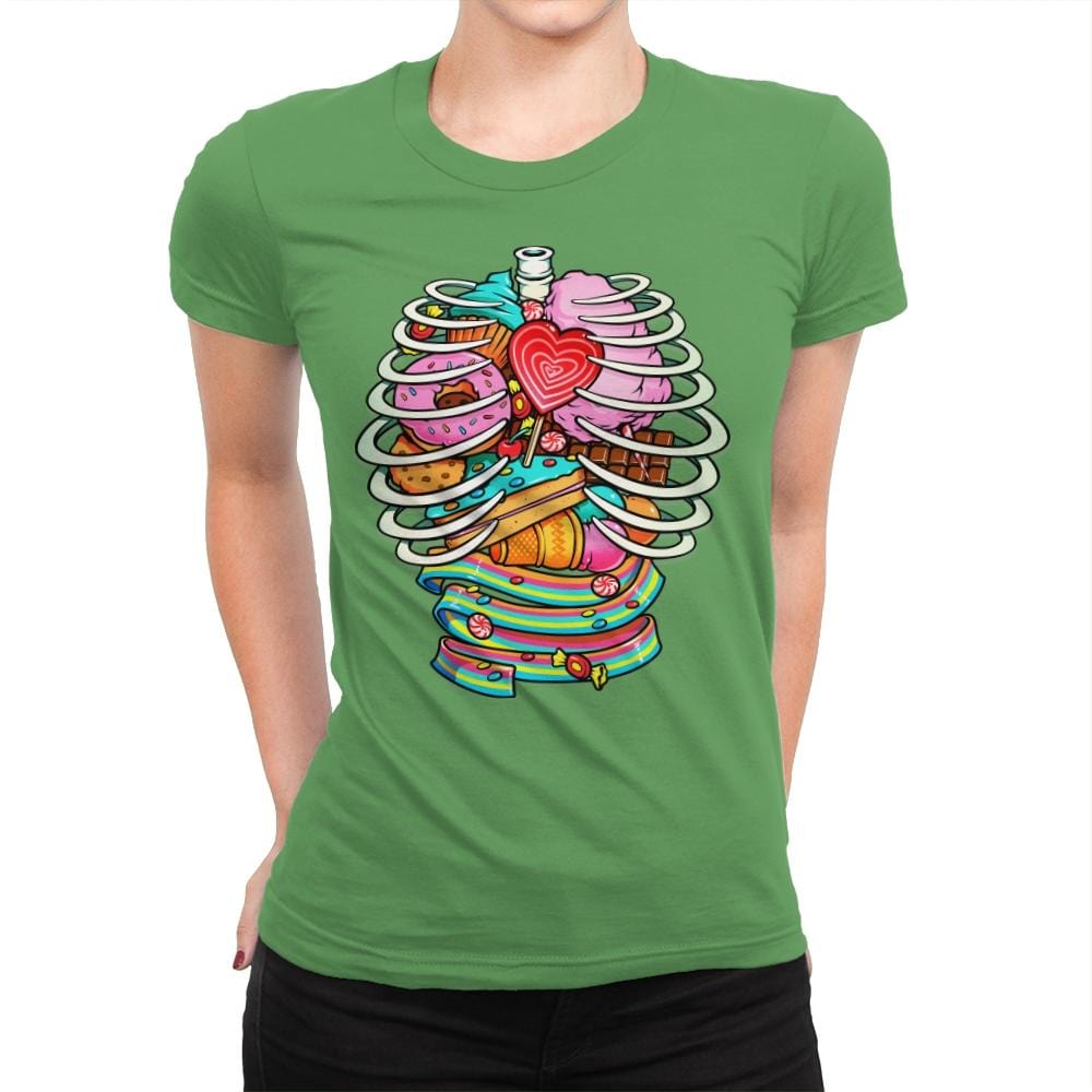 Unicorn Anatomy Sweet Inside - Womens Premium T-Shirts RIPT Apparel Small / Kelly