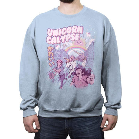 Unicorn Calypse - Crew Neck Sweatshirt Crew Neck Sweatshirt RIPT Apparel Small / Light Blue