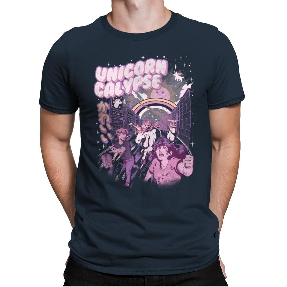 Unicorn Calypse - Mens Premium T-Shirts RIPT Apparel Small / Indigo
