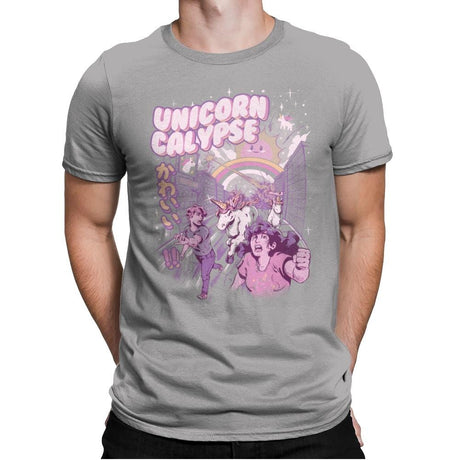 Unicorn Calypse - Mens Premium T-Shirts RIPT Apparel Small / Light Grey