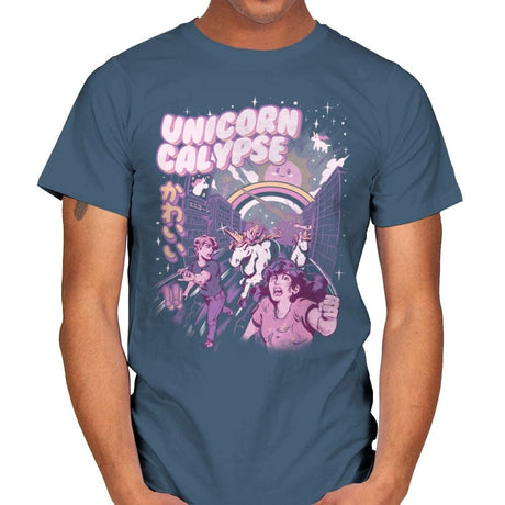 Unicorn Calypse - Mens T-Shirts RIPT Apparel Small / Indigo Blue