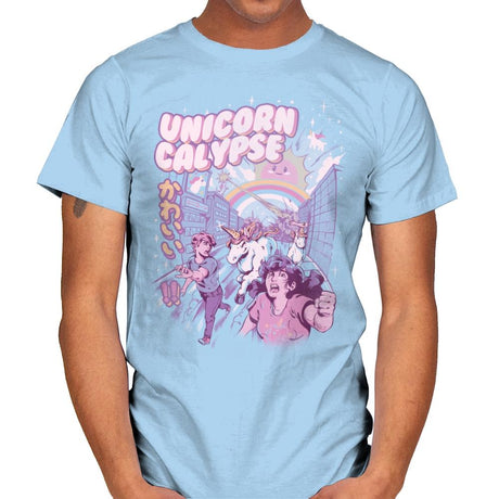 Unicorn Calypse - Mens T-Shirts RIPT Apparel Small / Light Blue