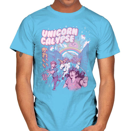 Unicorn Calypse - Mens T-Shirts RIPT Apparel Small / Sky