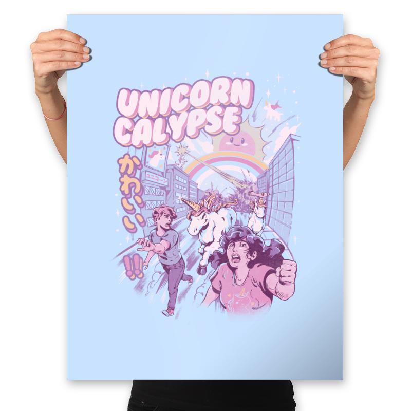 Unicorn Calypse - Prints Posters RIPT Apparel 18x24 / Baby Blue