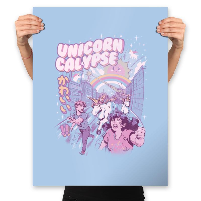 Unicorn Calypse - Prints Posters RIPT Apparel 18x24 / Baby Blue