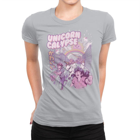 Unicorn Calypse - Womens Premium T-Shirts RIPT Apparel Small / Silver