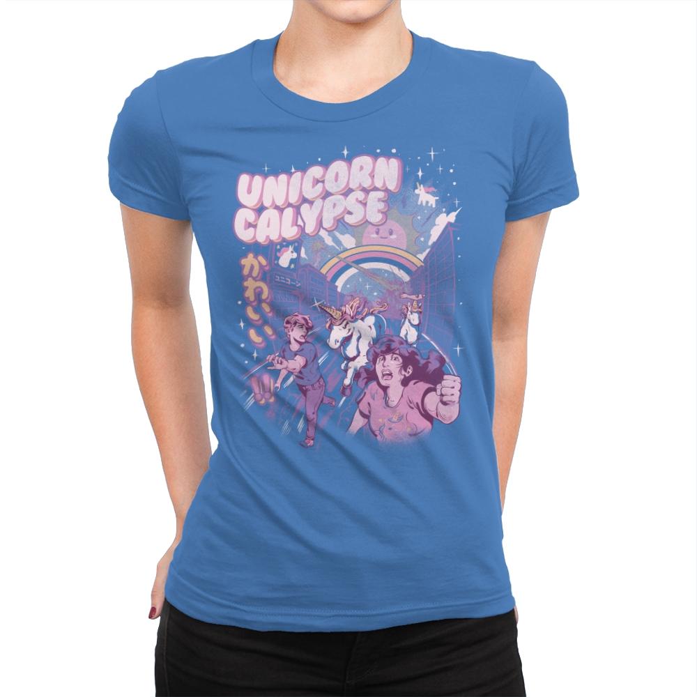 Unicorn Calypse - Womens Premium T-Shirts RIPT Apparel Small / Tahiti Blue