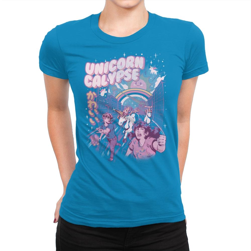 Unicorn Calypse - Womens Premium T-Shirts RIPT Apparel Small / Turquoise