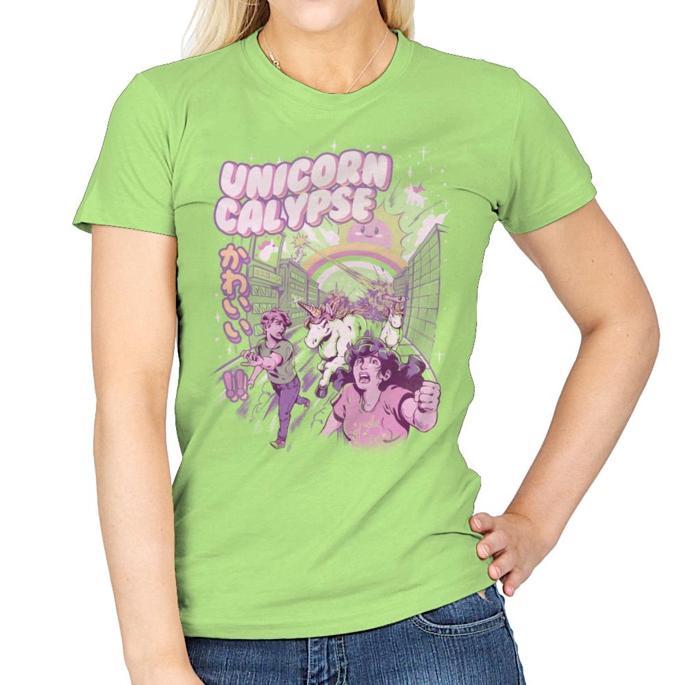 Unicorn Calypse - Womens T-Shirts RIPT Apparel Small / Mint Green