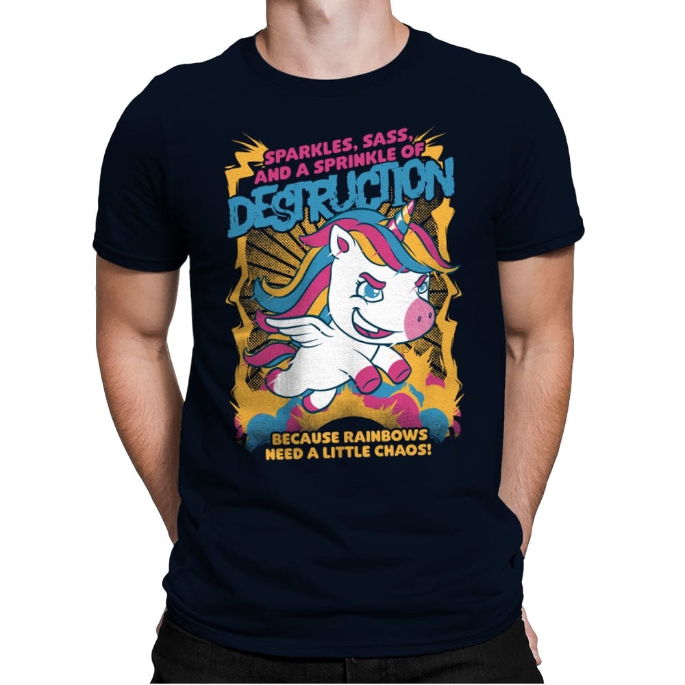 Unicorn Rainbows Destruction - Cute Funny Gift - Mens Premium T-Shirts RIPT Apparel Small / Midnight Navy