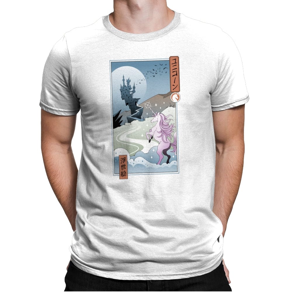 Unicorn Ukiyo-e - Mens Premium T-Shirts RIPT Apparel Small / White