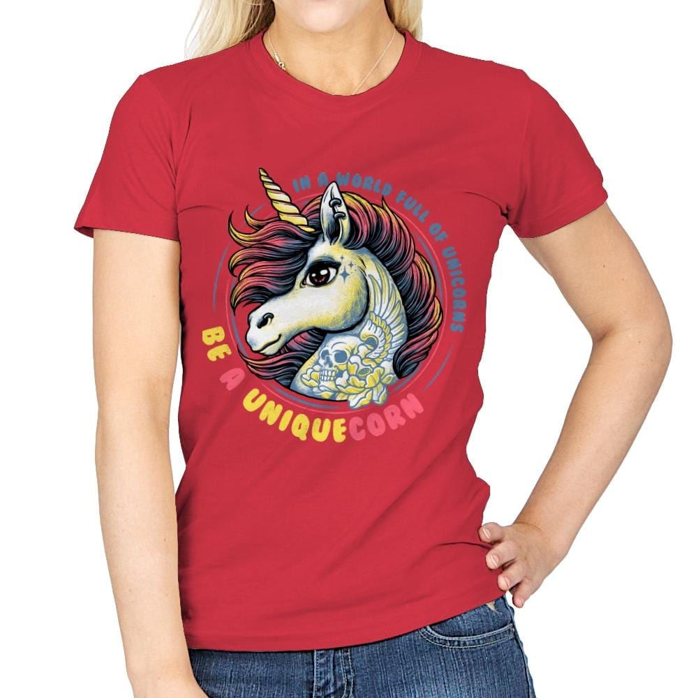 Uniquecorn - Womens T-Shirts RIPT Apparel Small / Red