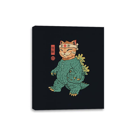 Unmasked Kaiju Meowster - Canvas Wraps Canvas Wraps RIPT Apparel 8x10 / Black