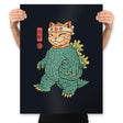 Unmasked Kaiju Meowster - Prints Posters RIPT Apparel 18x24 / Black