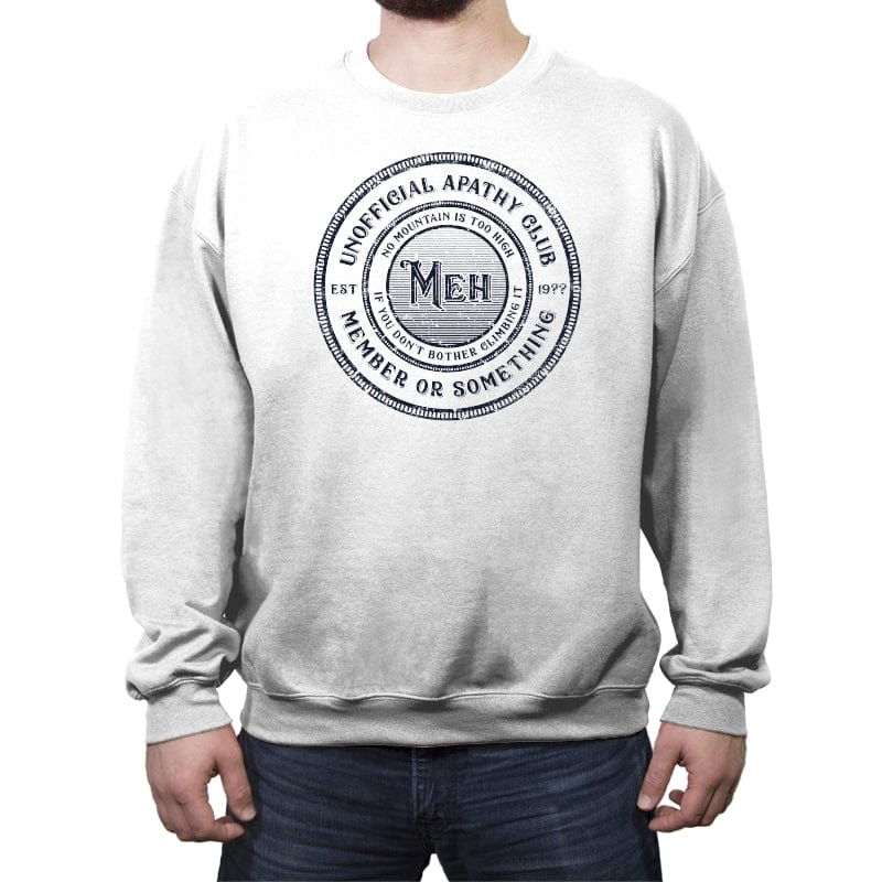 Unofficial Apathy Club Member - Crew Neck Sweatshirt Crew Neck Sweatshirt RIPT Apparel Small / White