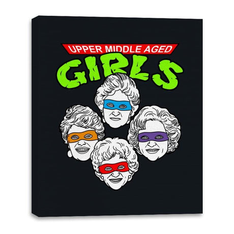 Upper Middle Aged Girls - Canvas Wraps Canvas Wraps RIPT Apparel 16x20 / Black