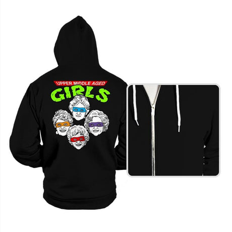 Upper Middle Aged Girls - Hoodies Hoodies RIPT Apparel Small / Black