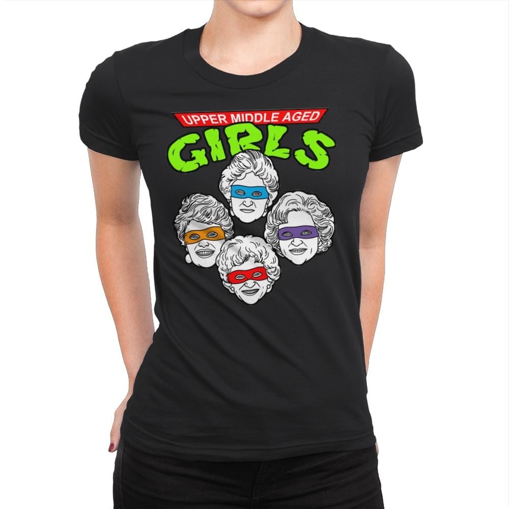 Upper Middle Aged Girls - Womens Premium T-Shirts RIPT Apparel Small / Black