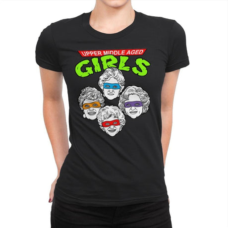 Upper Middle Aged Girls - Womens Premium T-Shirts RIPT Apparel Small / Black