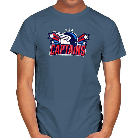 USA Captains - Star-Spangled - Mens T-Shirts RIPT Apparel Small / Indigo Blue