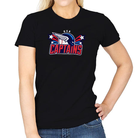 USA Captains - Star-Spangled - Womens T-Shirts RIPT Apparel Small / Black