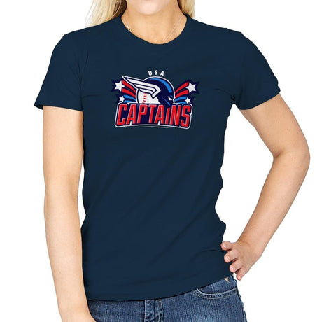 USA Captains - Star-Spangled - Womens T-Shirts RIPT Apparel Small / Navy