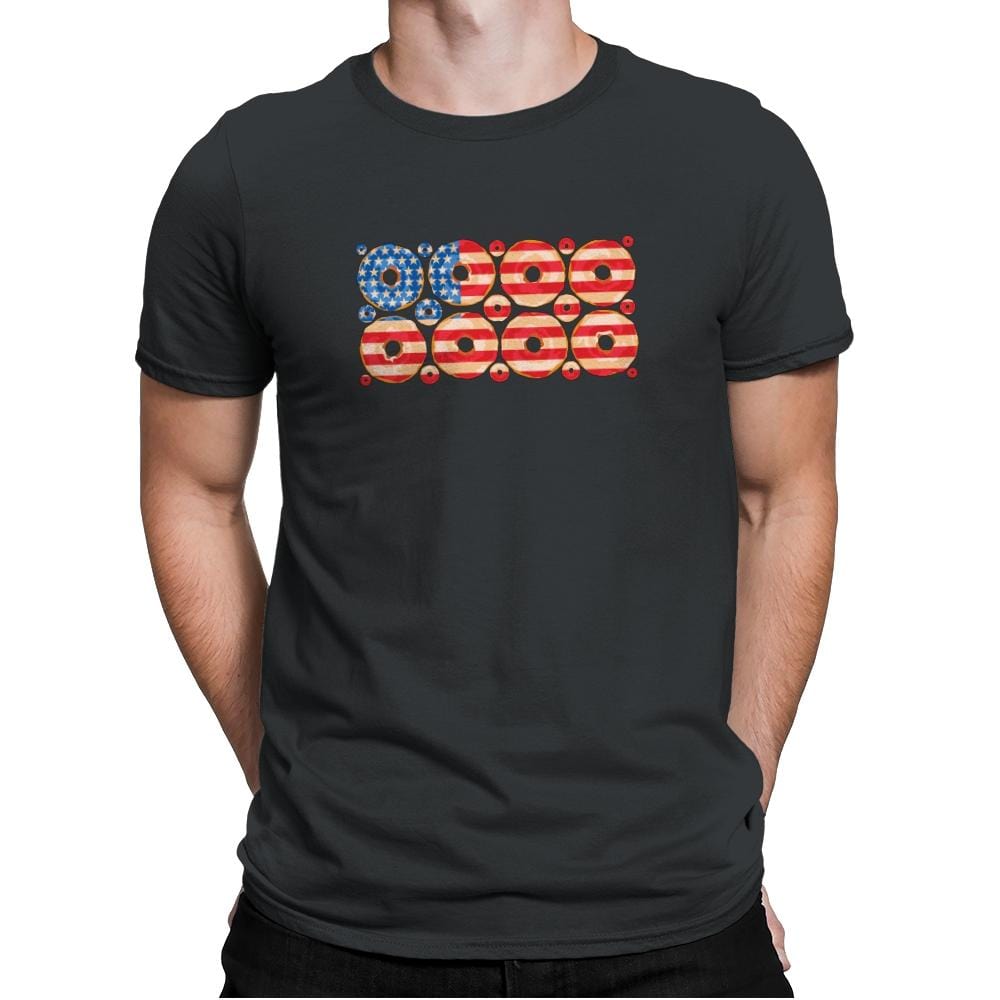 USA Donuts Exclusive - Star-Spangled - Mens Premium T-Shirts RIPT Apparel Small / Heavy Metal