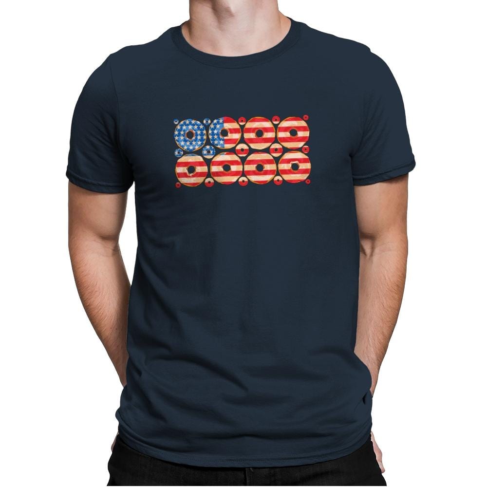 USA Donuts Exclusive - Star-Spangled - Mens Premium T-Shirts RIPT Apparel Small / Indigo