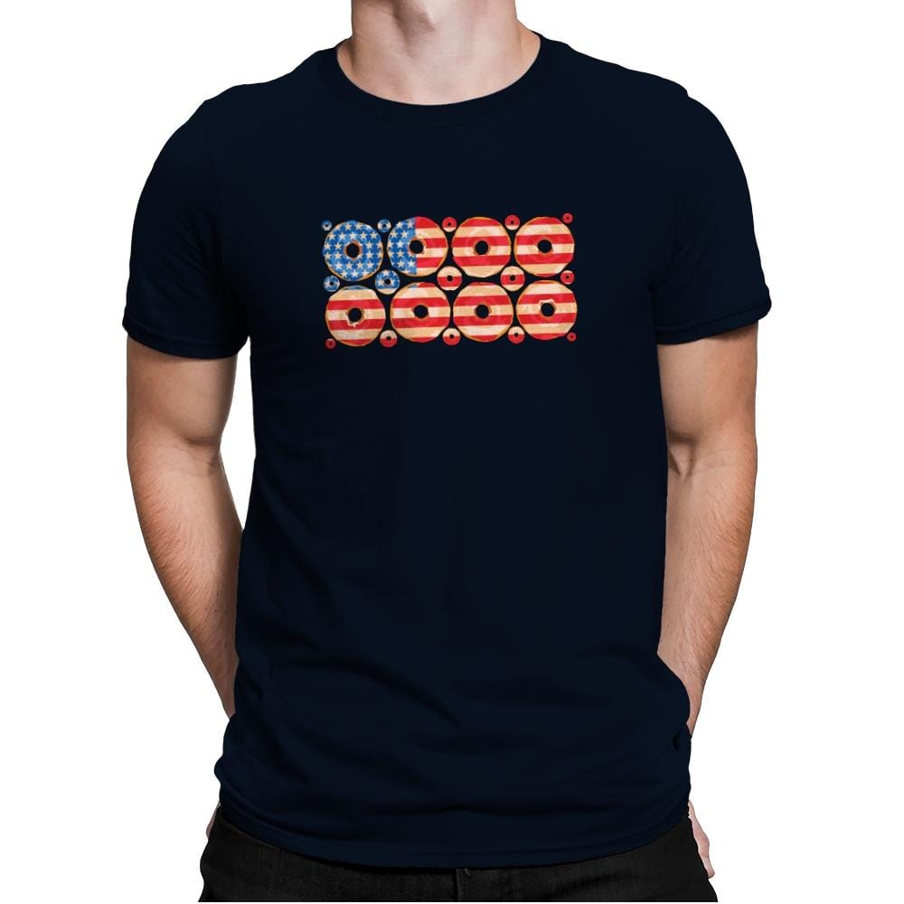 USA Donuts Exclusive - Star-Spangled - Mens Premium T-Shirts RIPT Apparel Small / Midnight Navy
