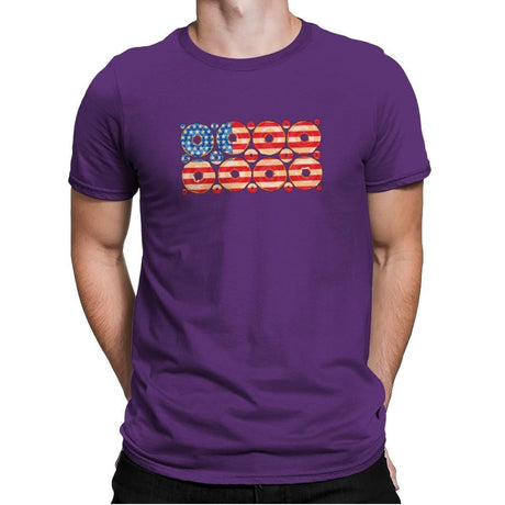 USA Donuts Exclusive - Star-Spangled - Mens Premium T-Shirts RIPT Apparel Small / Purple Rush