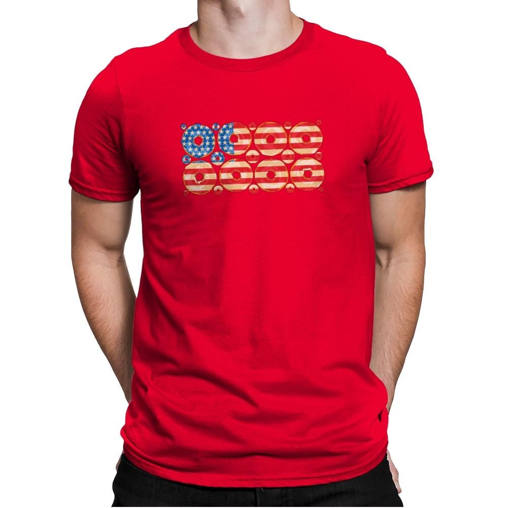 USA Donuts Exclusive - Star-Spangled - Mens Premium T-Shirts RIPT Apparel Small / Red