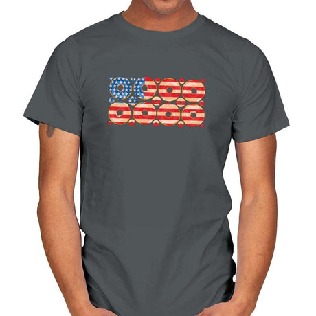 USA Donuts Exclusive - Star-Spangled - Mens T-Shirts RIPT Apparel Small / Charcoal