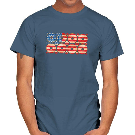 USA Donuts Exclusive - Star-Spangled - Mens T-Shirts RIPT Apparel Small / Indigo Blue