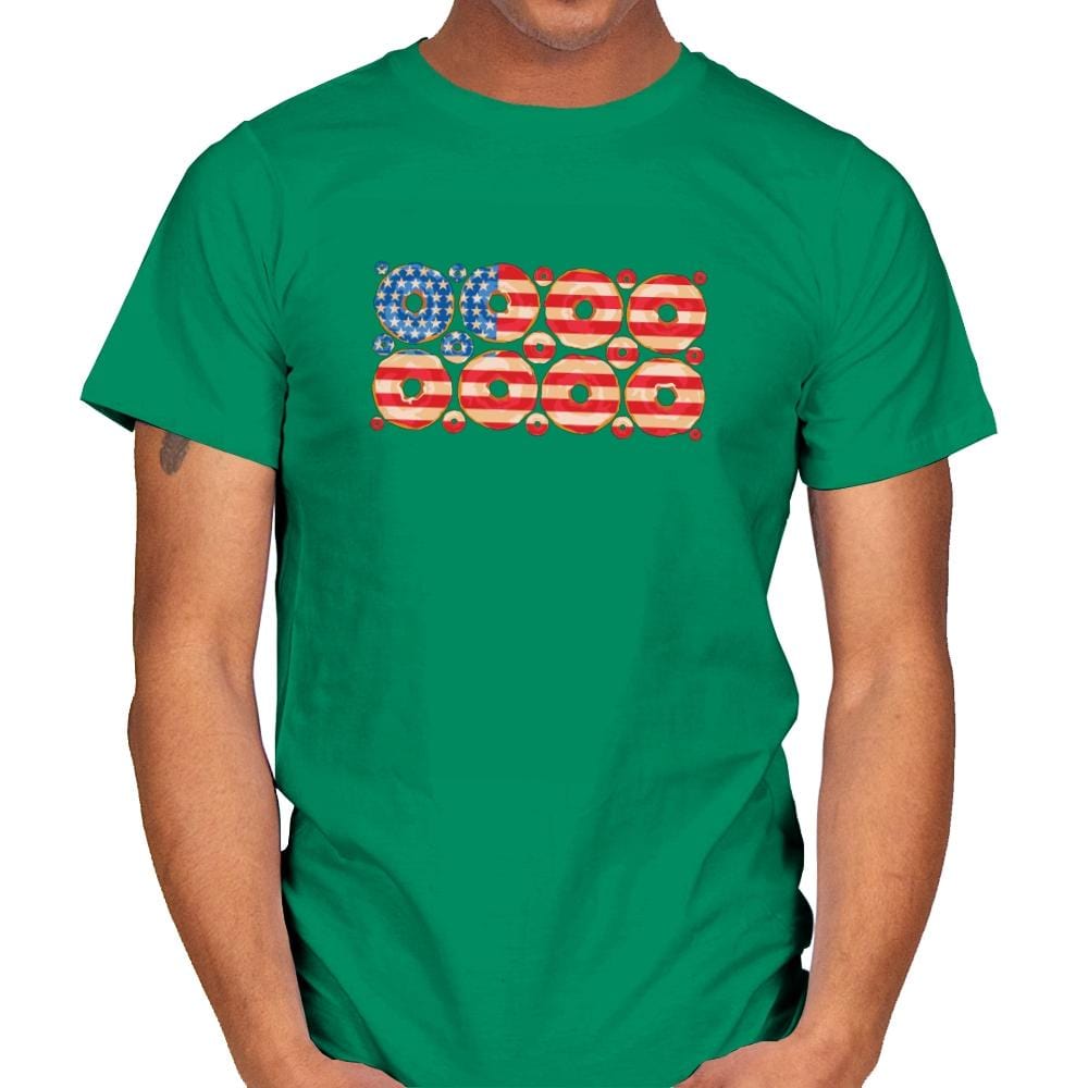 USA Donuts Exclusive - Star-Spangled - Mens T-Shirts RIPT Apparel Small / Kelly Green
