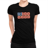 USA Donuts Exclusive - Star-Spangled - Womens Premium T-Shirts RIPT Apparel Small / Indigo