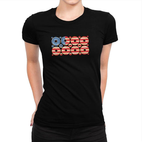 USA Donuts Exclusive - Star-Spangled - Womens Premium T-Shirts RIPT Apparel Small / Indigo