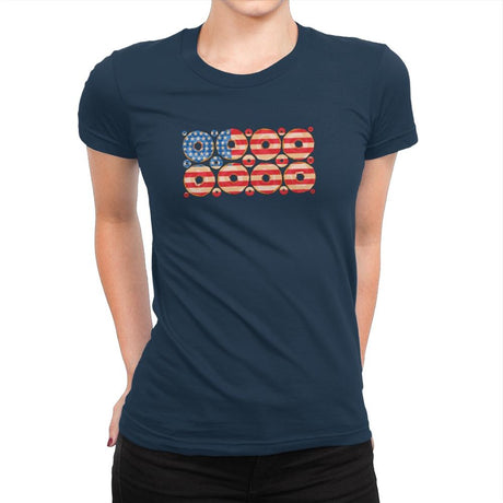 USA Donuts Exclusive - Star-Spangled - Womens Premium T-Shirts RIPT Apparel Small / Midnight Navy