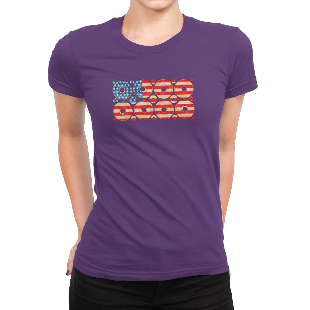 USA Donuts Exclusive - Star-Spangled - Womens Premium T-Shirts RIPT Apparel Small / Purple Rush