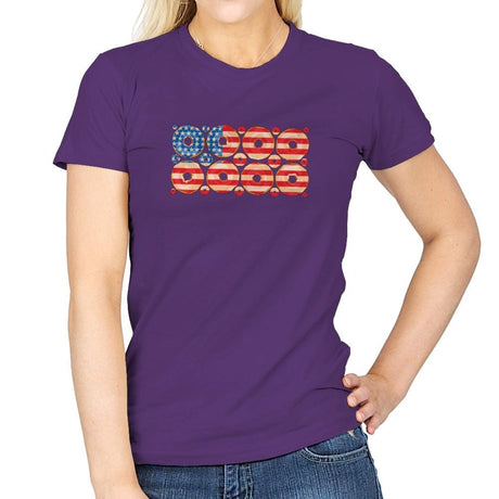 USA Donuts Exclusive - Star-Spangled - Womens T-Shirts RIPT Apparel Small / Purple