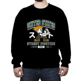 USA Street Fighting - Crew Neck Sweatshirt Crew Neck Sweatshirt RIPT Apparel Small / Black
