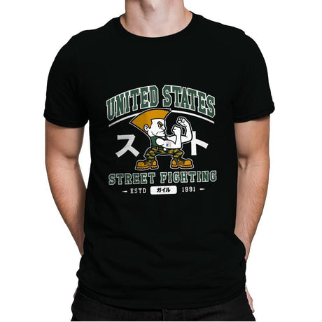 USA Street Fighting - Mens Premium T-Shirts RIPT Apparel Small / Black