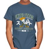 USA Street Fighting - Mens T-Shirts RIPT Apparel Small / Indigo Blue