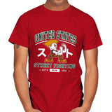 USA Street Fighting - Mens T-Shirts RIPT Apparel Small / Red