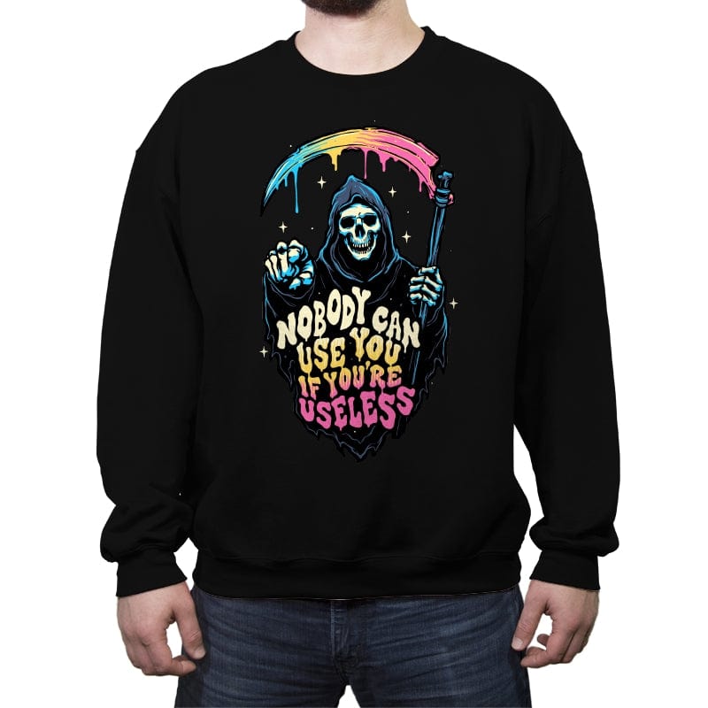 Useless Reaper - Crew Neck Sweatshirt Crew Neck Sweatshirt RIPT Apparel Small / Black