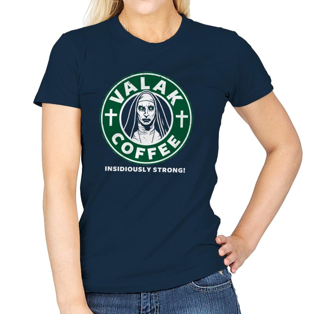 Valak Coffee - Womens T-Shirts RIPT Apparel Small / Navy