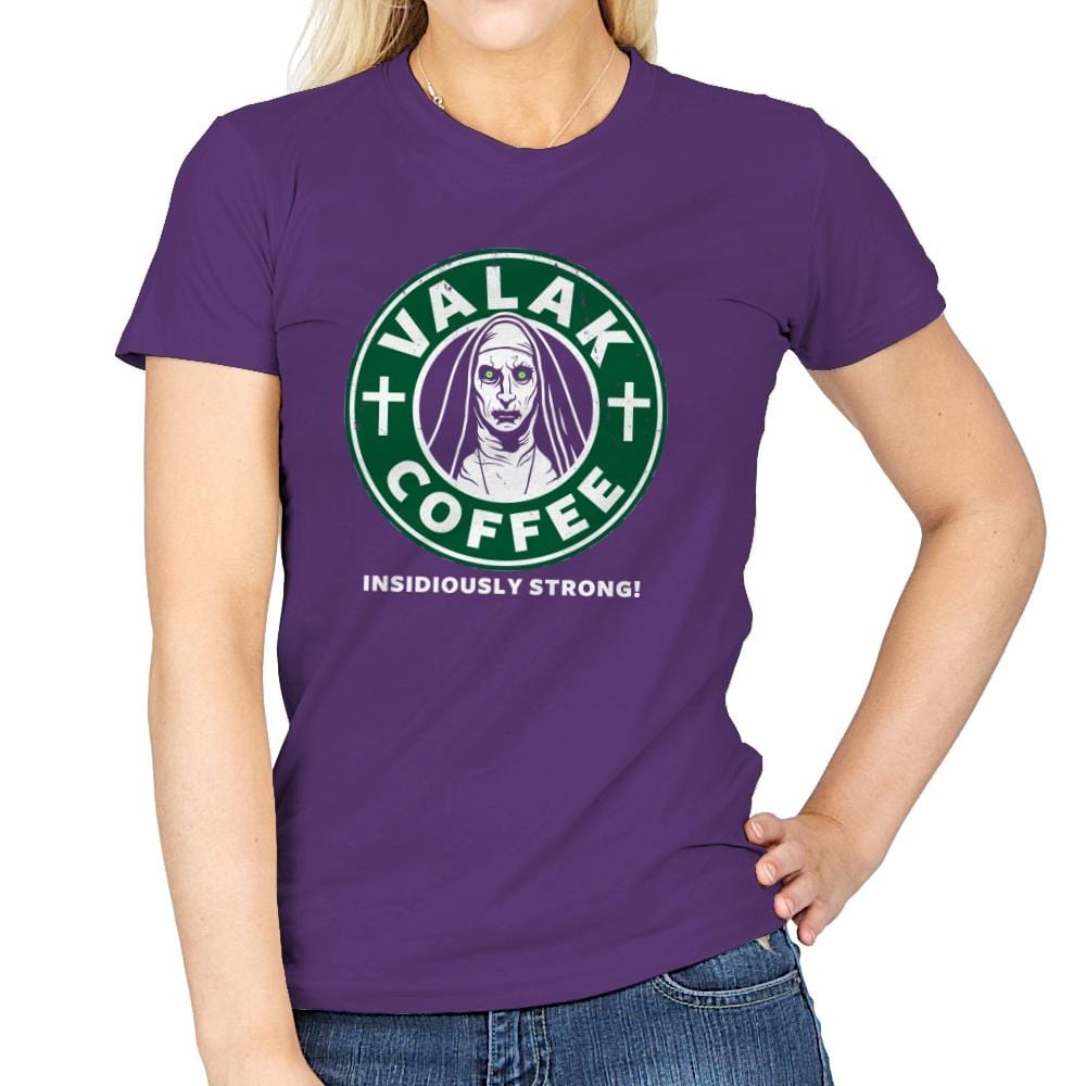 Valak Coffee - Womens T-Shirts RIPT Apparel Small / Purple