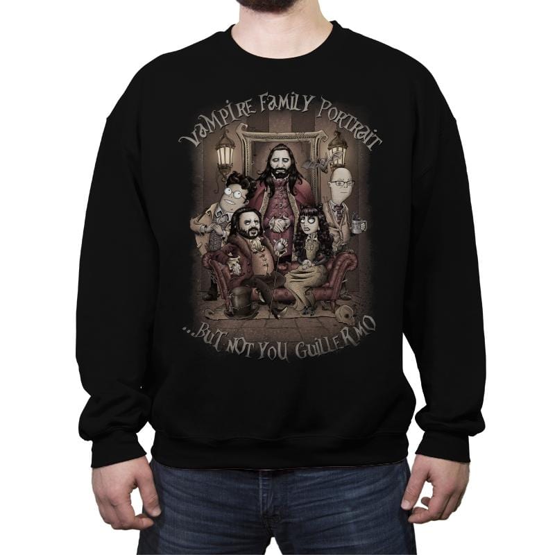 Vampire Family Portrait - Crew Neck Sweatshirt Crew Neck Sweatshirt RIPT Apparel Small / Black