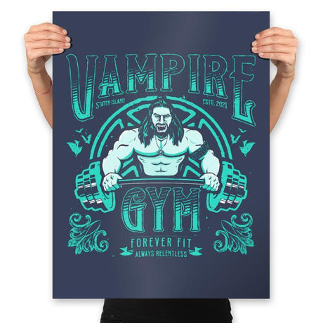 Vampire Gym - Prints Posters RIPT Apparel 18x24 / Navy